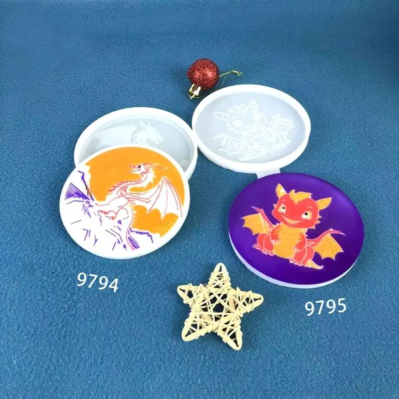 C1FE Silicone Dragon Mold voor DIY Cup Mat Duurzame Siliconen Molds