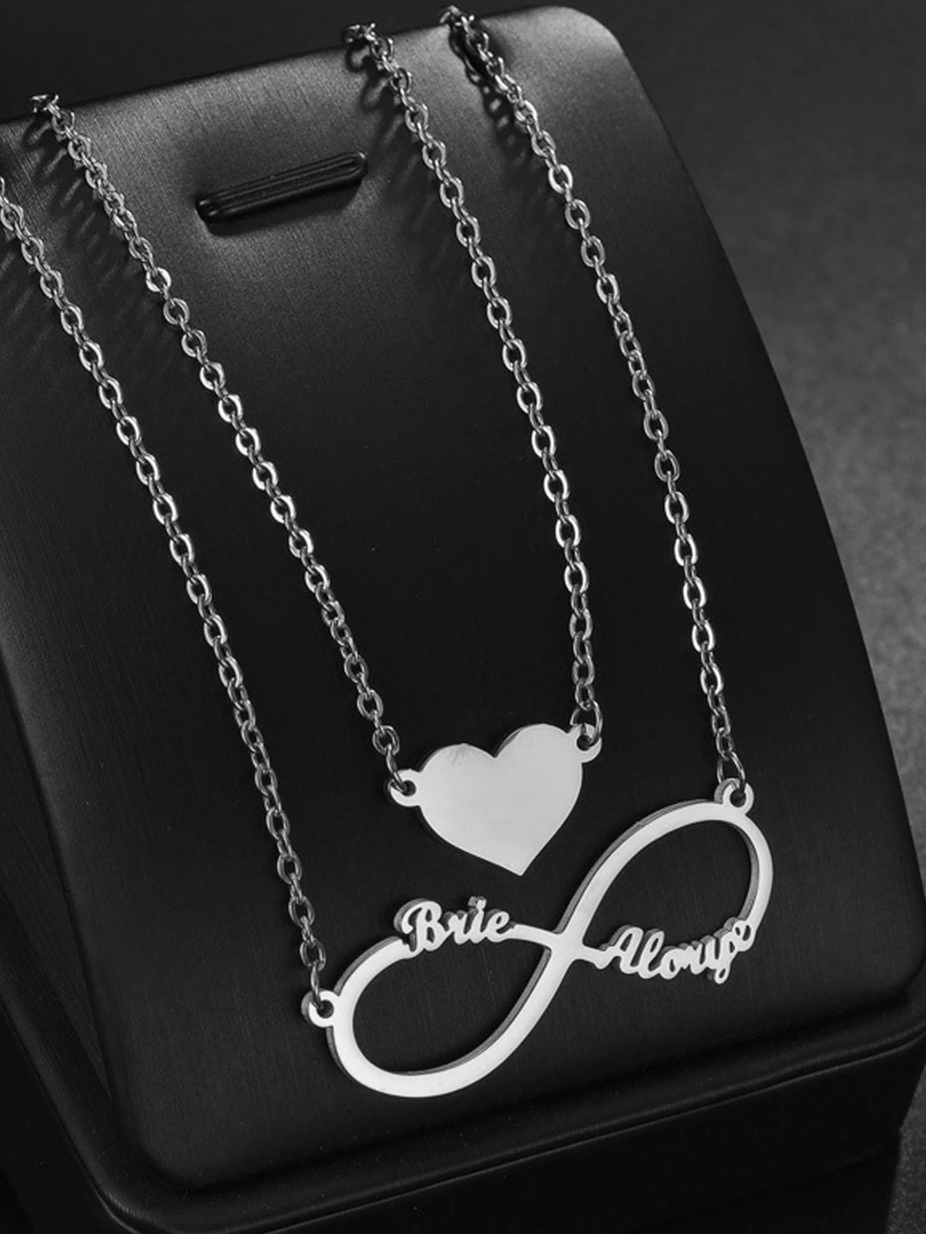 Custom Engraved Stainless Steel Name Necklace Pendant, Personalized