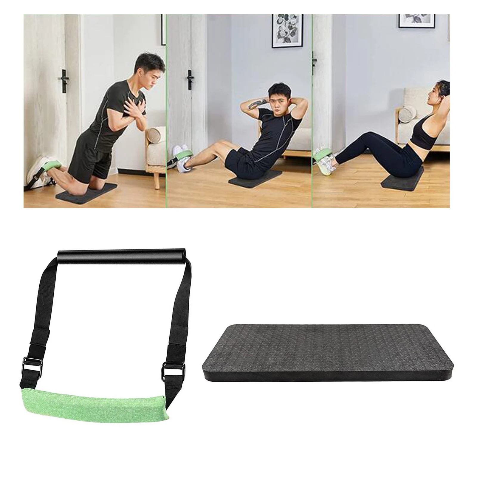 Hamstring Curl Strap Muscle Building Abdominal Portable Padded Ankle Bar Home Strength Training Gym Workout Unisex Gear