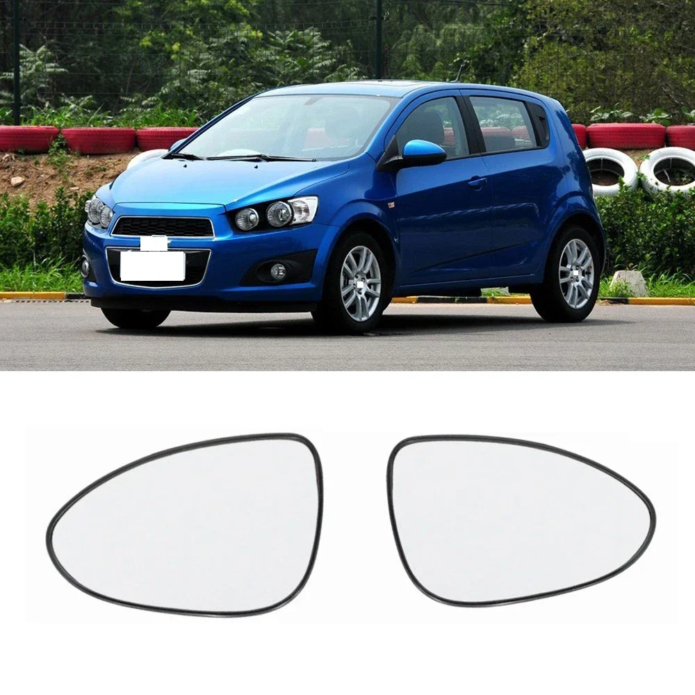 CAPQX For Chevrolet AVEO 2011 2012 2013 2014 exterior Side Rearview Mirror Glass Rear view mirror white Lens with heating or no