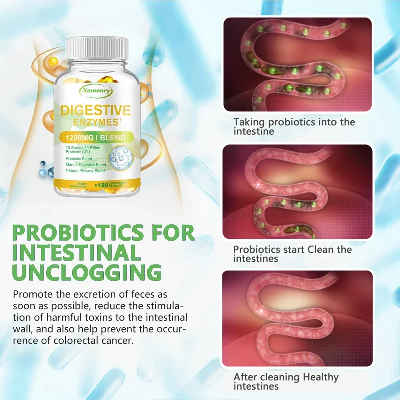 Digestive Enzyme Capsules 1200 Mg - Healthy Weight and Metabolism, Marine Digestive Blend Natural Enzyme Blend