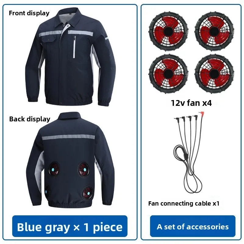 

COMXZ Plus Size Cooling Work Shirt Men Women with Fan USB Rechargeable Summer Labor Clothing Waterproof UV Protection Outdoor