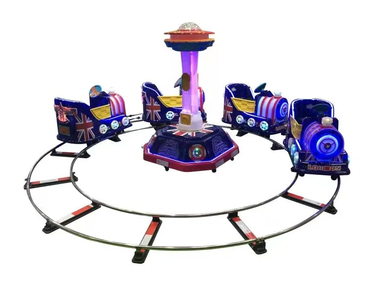 Manufactory Wholesale Amusement Park Square Kiddie Amusement Rides Train Multiple Seats Train Track Trainpromote sales