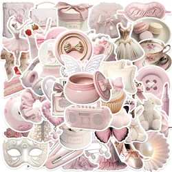 10/30/50PCS Kawaii Light Pink PVC Sticker Aesthetic Hand Accounting DIY Decoration Scrapbooking Stationery Supplies for Kids