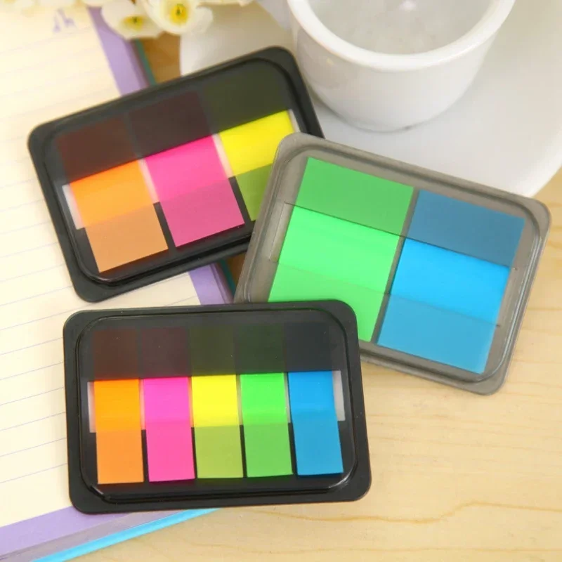 1pack/lot Colorful Removable Fluorescent Color Sticky Notes Paste Classification Bookmark Index Color Strip Three Selections