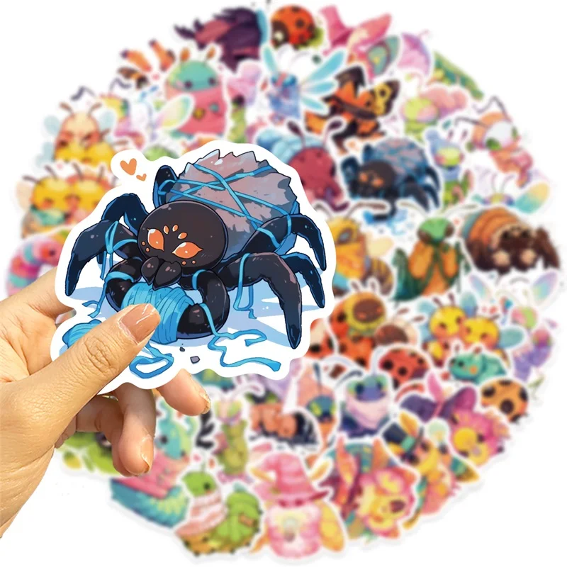 10/30/50PCS Candy Color Insects PVC Sticker Aesthetic Stationery Hand Accounting DIY Decoration Scrapbooking Supplies for Kids