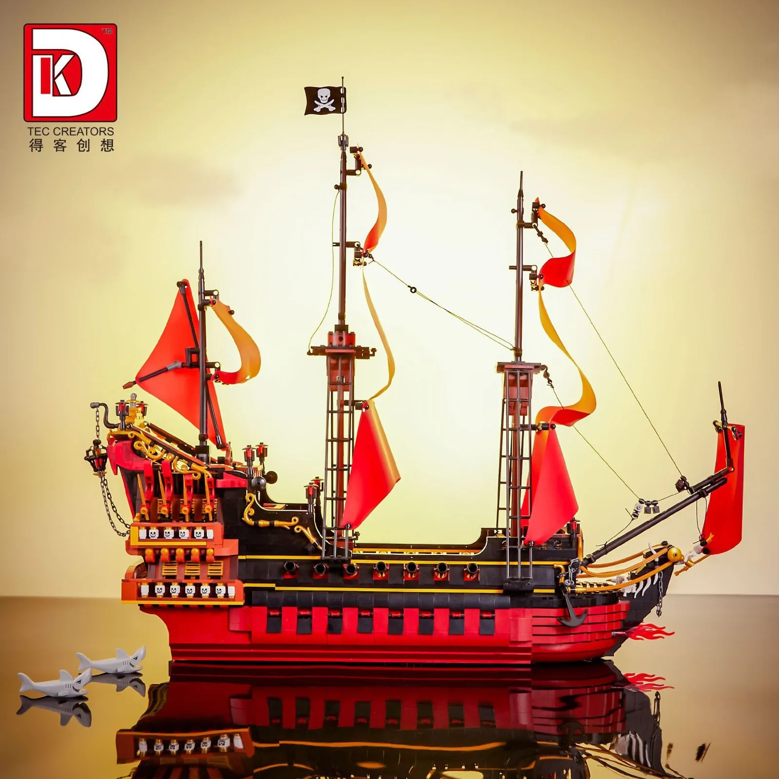 Deke Creative 6002 Revenge Warship Model Building Kit - 480PCS Mini Bricks for Adults