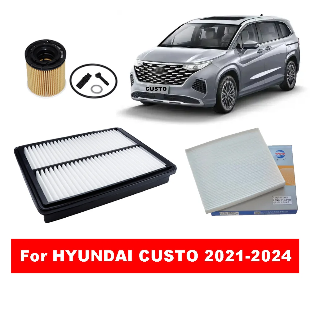 3pcs Filter Set For Hyundai Custo KU 2.0T 380T 1.5T 270T 2022 2023 2024 Parts Engine A/C Air Oil Filter Accessories 28113-03100