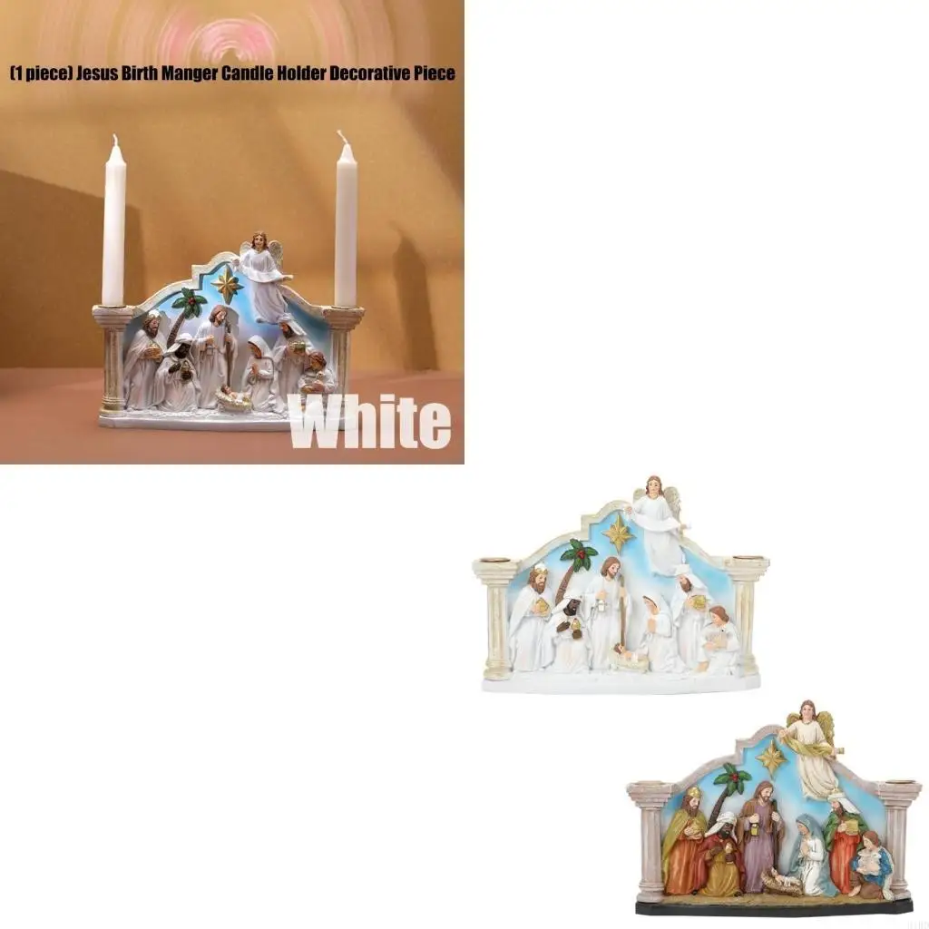 Holy Family Nativity Scene with Holder Resin Crafts Table Centerpieces