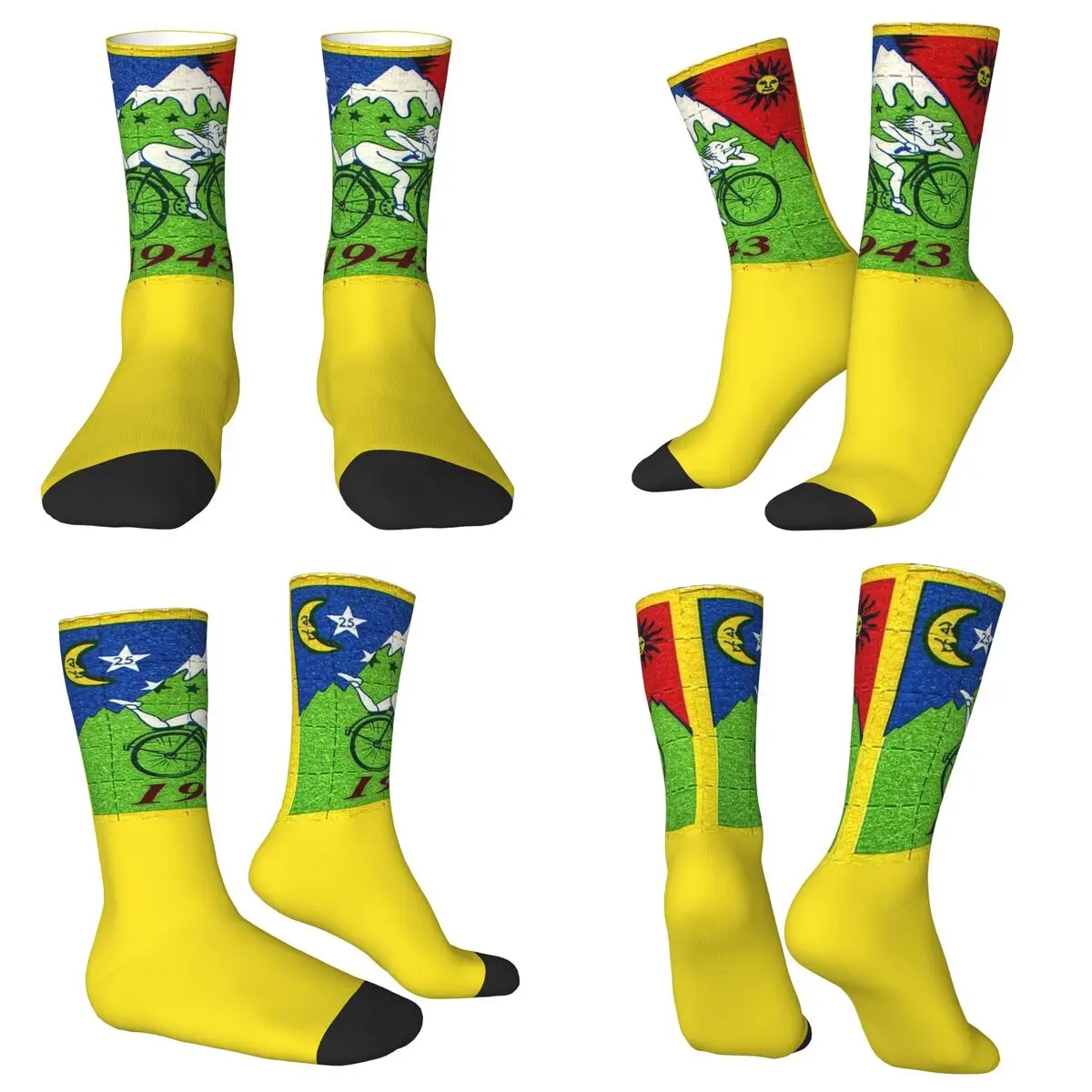 

Bicycle Day Lsd Blotter Art Tab Socks Harajuku Sweat Absorbing Stockings All Season Long Socks Accessories Birthday Present