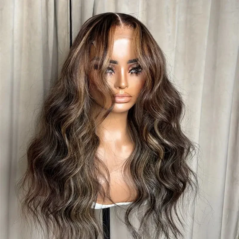 16inch Highlight Blonde Wave Glueless Jewish Human Hair Wig 5x5 Silk Base with Baby Hair And HD Lace European Style Preplucked