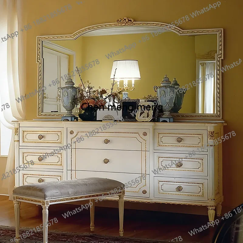 c139 European luxury dressing mirror wall hanging entrance French decorative mirror simple and high-end