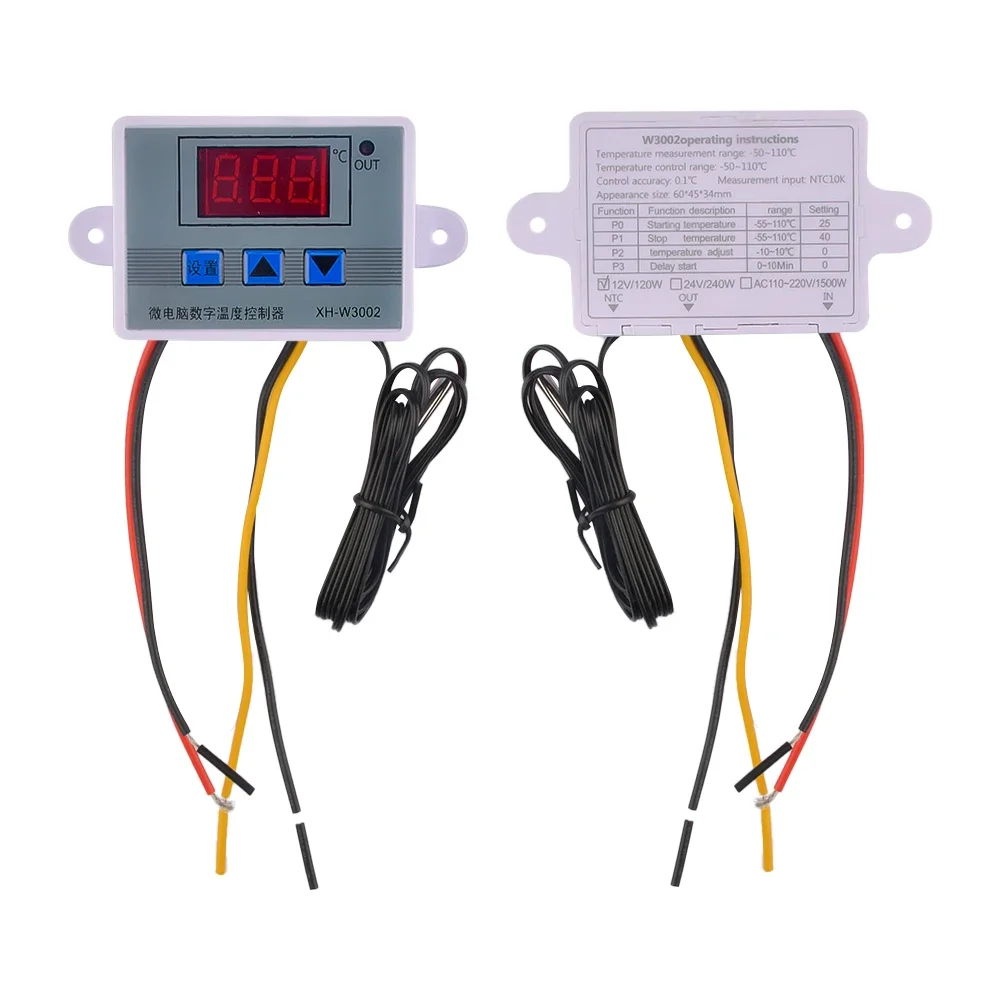 Digital Thermostat XH-W3002 Temperature Controller with High-Brightness Display for Industrial Equipment 12V/24V/220V image 6