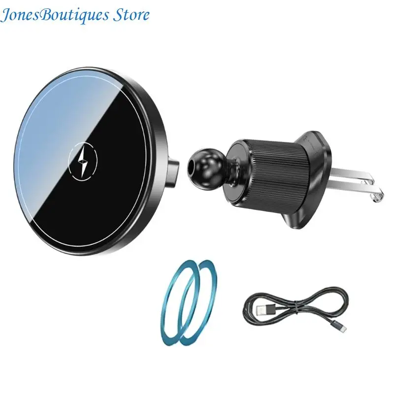 

15W Fast Charging Wireless Car Chargers,Auto Clamping Car Mount Air Vent Car Phone Mount for Mobile Phone W8KE