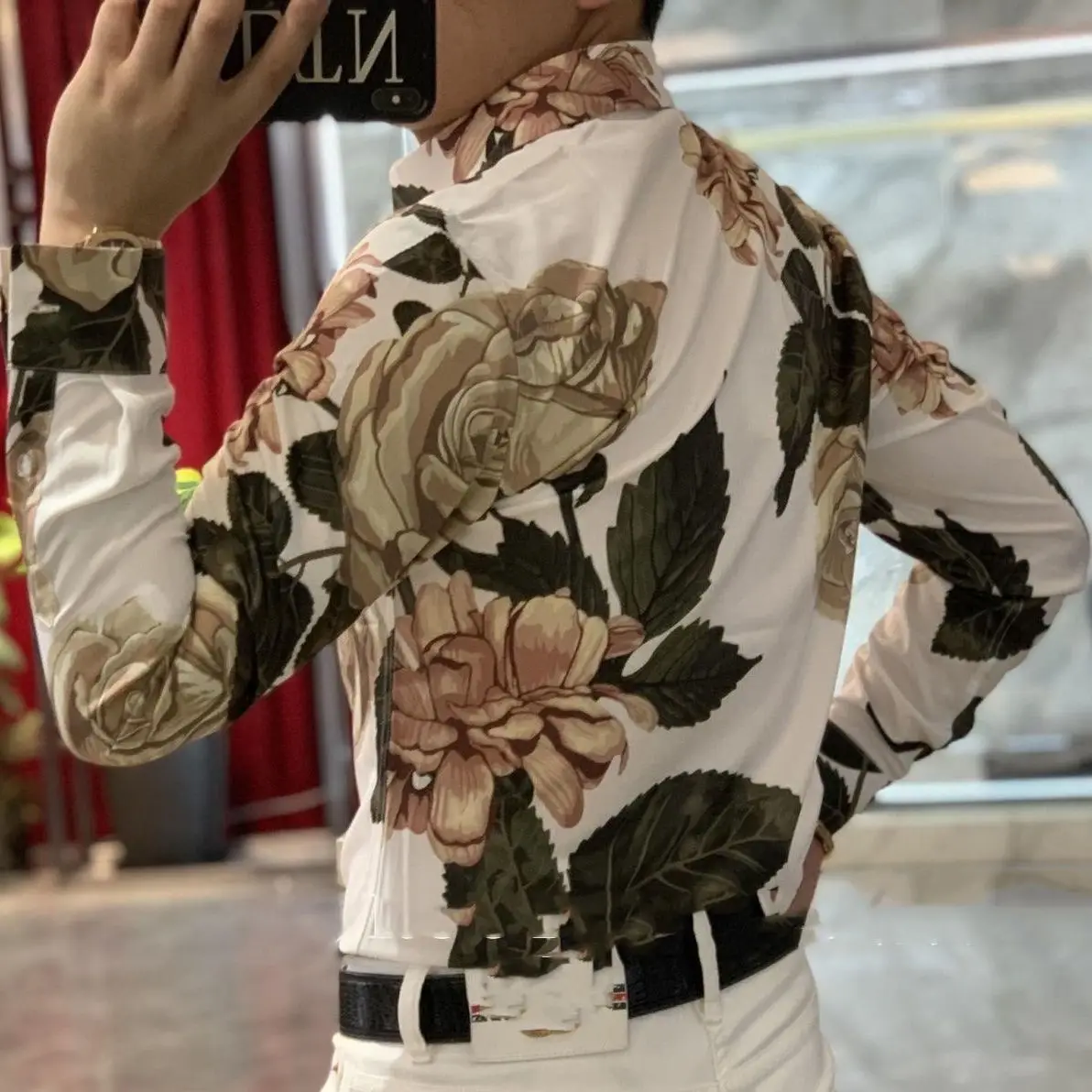 Straight Printing Man Blouse Casual Spring Autumn Tops Fashion Floral Men\'s Clothing New Trend Turn-down Collar Loose Shirts