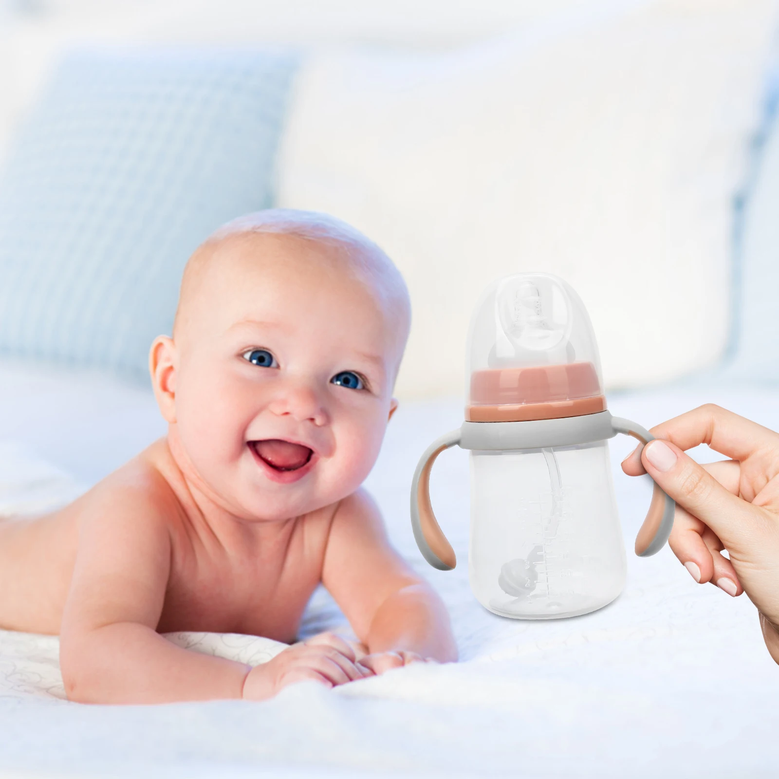 

Anti-Fall With Handle Leakproof Toddler Sippy Cup Newborn Milk Bottle Wide Mouth Heat Resistant Easy Clean Nursing Bottle
