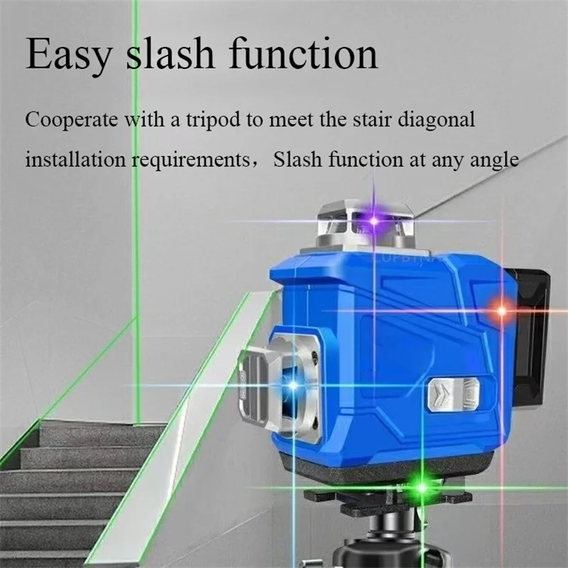 12/16 Line 4D Laser Level 360° Self-Leveling Horizontal And Vertical Super Powerful Red Green Blue Purple Line Laser Level Tools