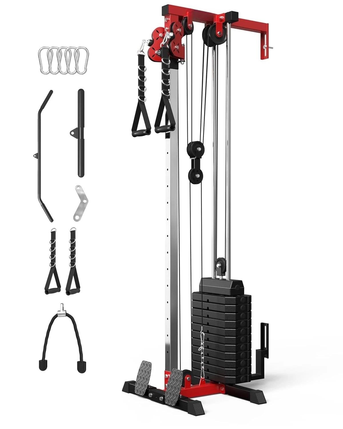 Wall Mount Cable Station, Cable Crossover Machine with Dual Pulley System and 19/27 Adjustable Positions for Home, Customized