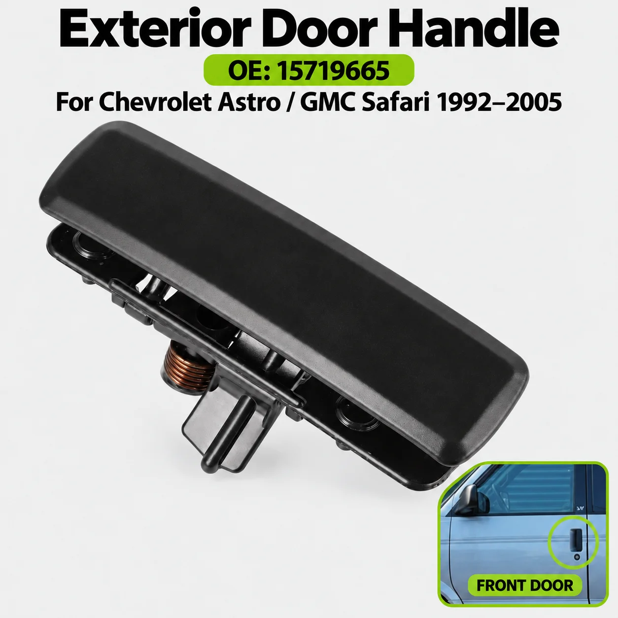 Exterior Door Handle Front Left Black Parts for Chevy Chevrolet Astro GMC Safari Van 1992-2005 15719665 15719666 77193 GM1310108