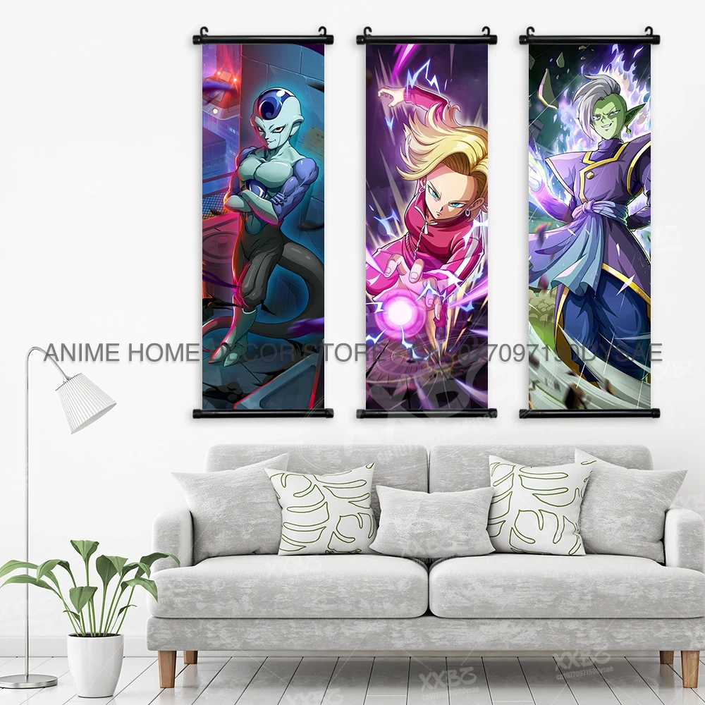 Dragon Ball Poster Trunks Home Dekorative Vegeta Hängende Gemälde Gotenks Tapete Frieza Scrolls Bild Beerus Wandkunstwerk – Detail 3