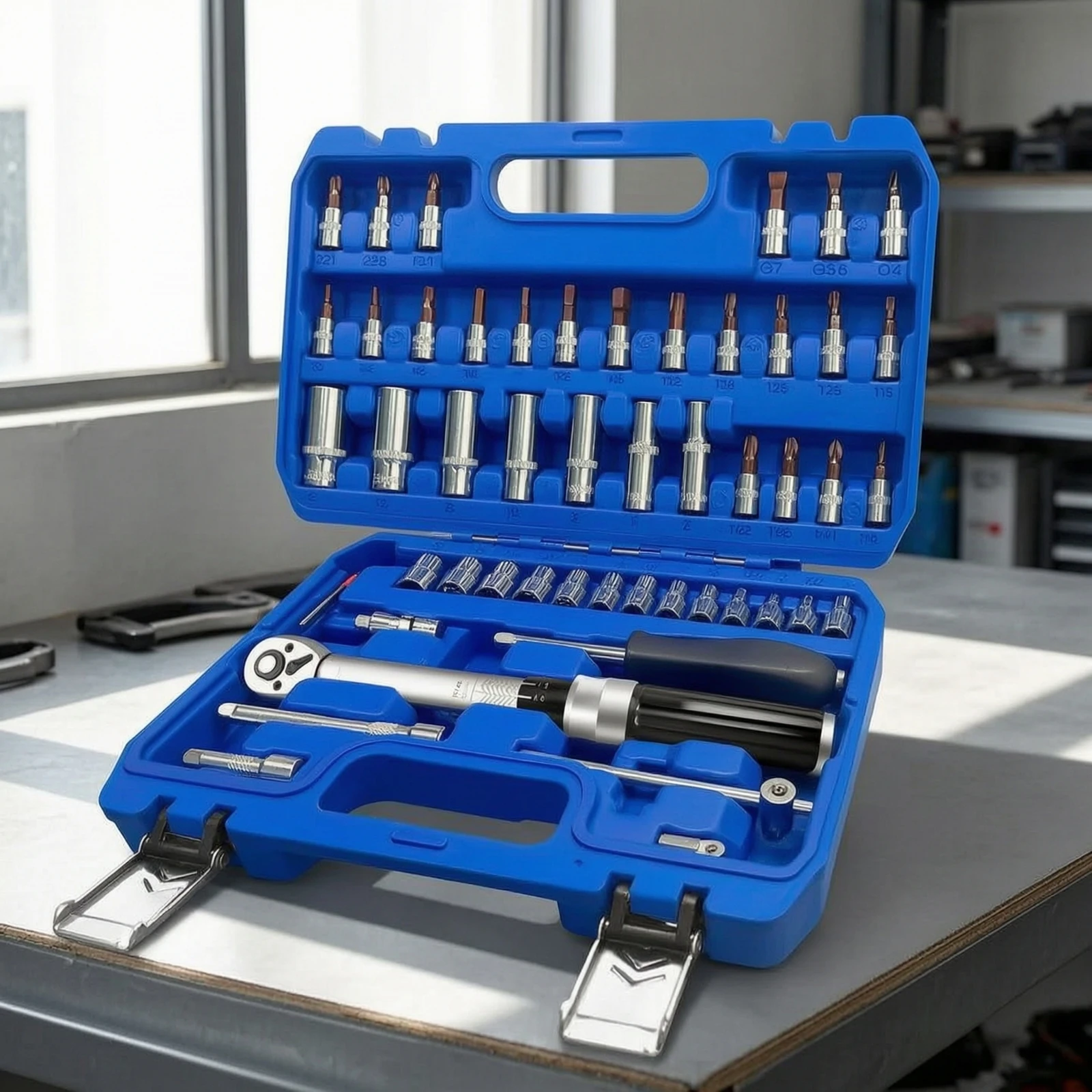 Rotational Force Wrench Kit 1/4-Inch Rotational Force Wrench with Bit Sockets Tool 2-30 N.m Quick-Release for DIYers, Garage