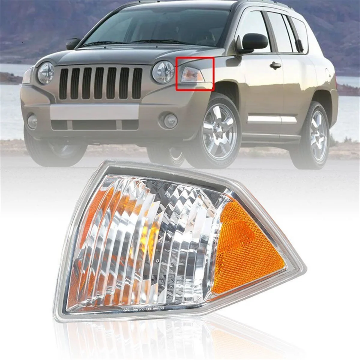 Car Side Marker Turn Signal Light Parking Lamp Housing 68000683AB 68000682AB for Jeep Compass 2007-2010