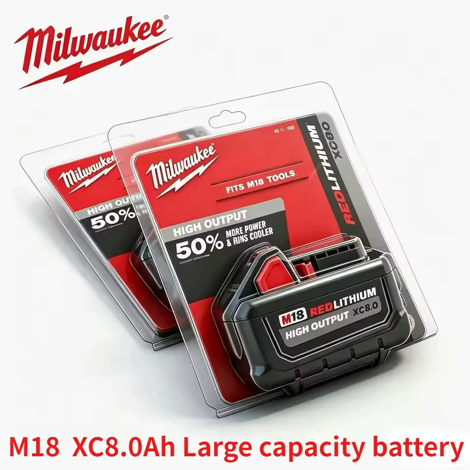 

New M18 Milwaukee XC 18V 8.0Ah 21700 Cell Rechargeable Battery Fit Milwaukee Tool 48-11-2830 0730-20 High Capacity Power Pack