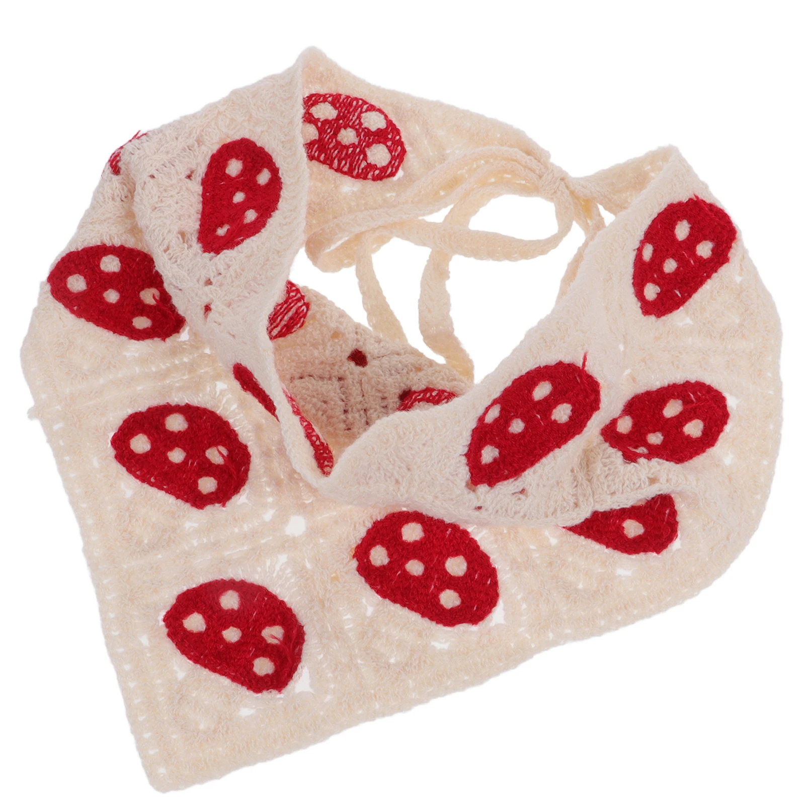 

Retro Crochet Bandana Headbands for Women Hook Turban Hair Scarf Red Mushroom Elegant Stylish Accessories Birthday Gifts