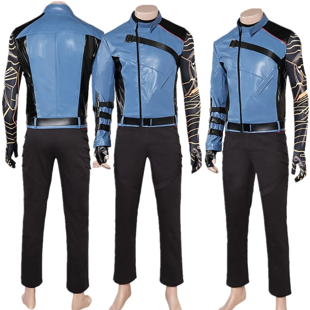

Halloween Men Bucky Cosplay Costume Full Set TV Barnes Top Jacket Coat Pants Gloves Outfits Carnival Adult Fantasia Party Suit