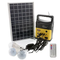 10W 6V Mini Solar Panel Generator Portable Outdoor Power Battery Charging LED Bulbs Lighting System With bluetooth FM Radio
