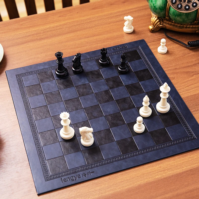 Chessboard PU Double sided Leather Chess Board 33.7*33.7cm Checker 35mm Folding Checkers International  Chess Game Board IB05