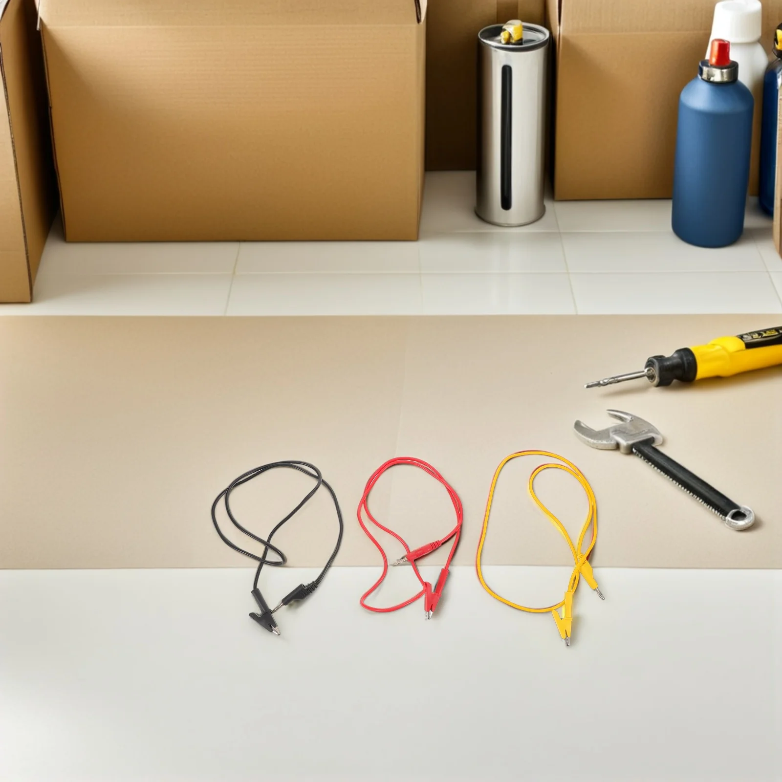 

3pcs Test Leads 1000V Insulated Circuit Jumpers Banana Plug To Alligator Clip Flexible Jumper Wires For Electrical Testing Lab