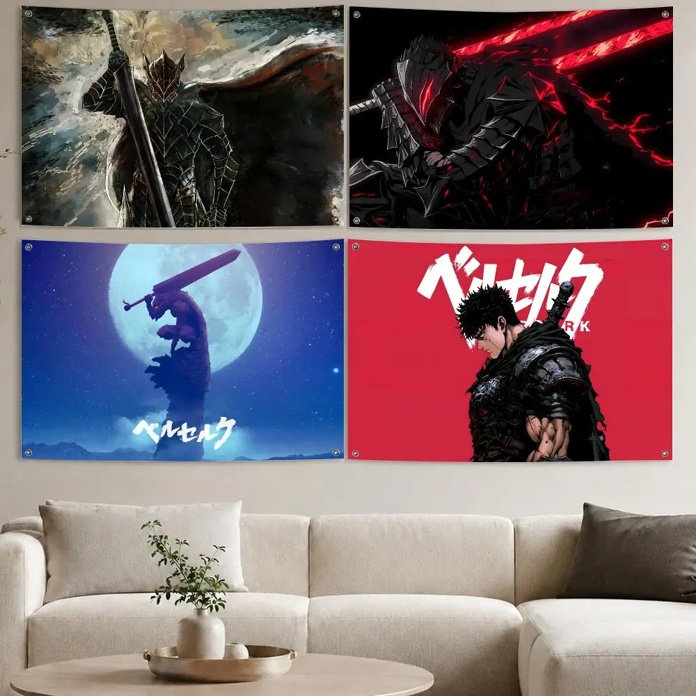Berserk Flags Aesthetic Wall Tapestry Printed Wall Hanging Living Room Party Outdoor Decor
