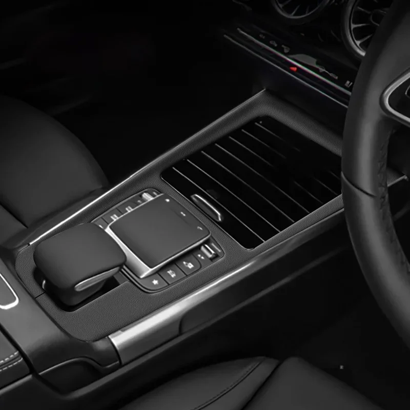 For Mercedes-Benz A Class W177 CLA C118 GLA H247 GLB X247 2020-2024 Lychee Leather Center Console Gear Shift Panel Trim Cover