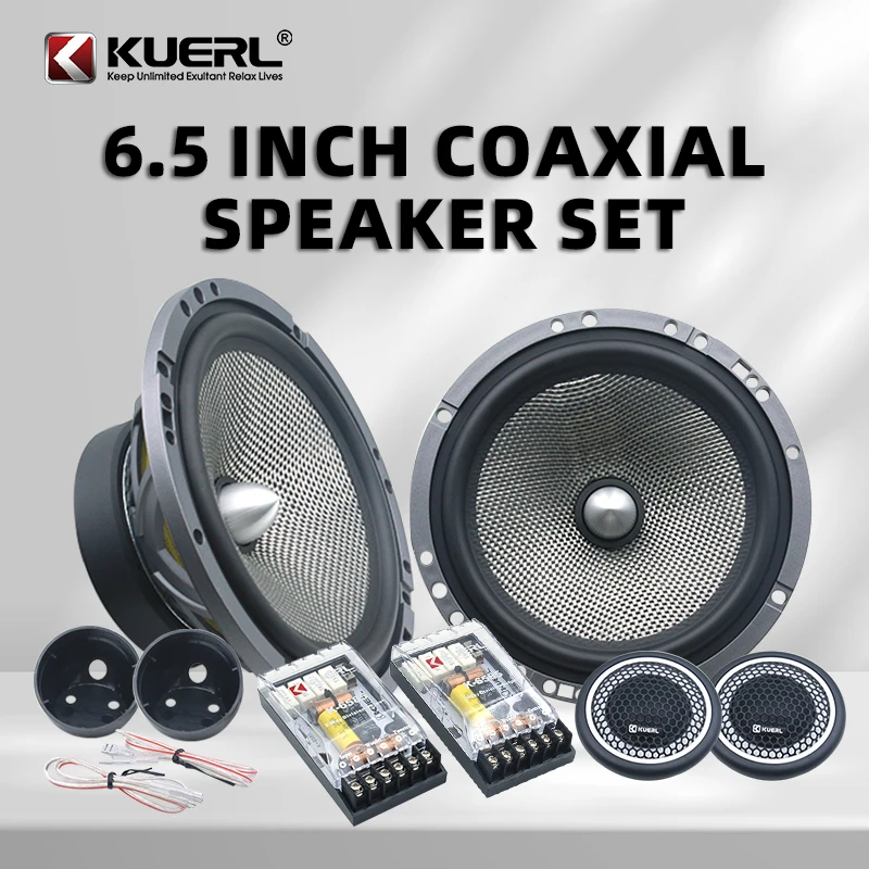 KUERL Professional Component Car Speaker Set 6.5 Inch 2-Way High Quality Glass Fiber  DC 12V