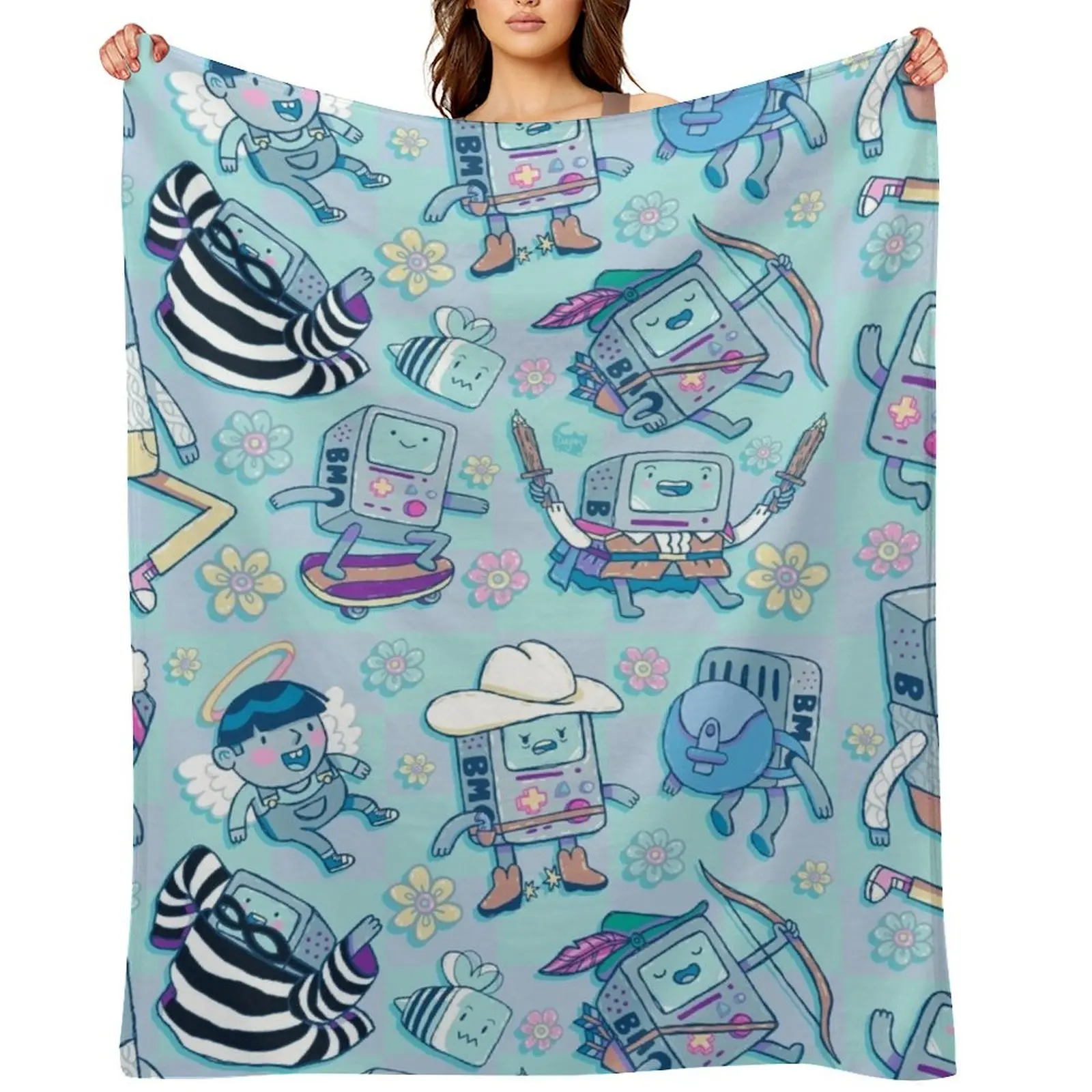 

BMO Forever - 1 Throw Blanket cosplay anime Bed anime Custom Blankets