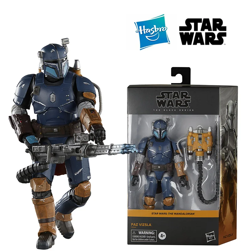 Hasbro Star Wars Czarna seria Paz Vizsla Mandalorian 16Cm Anime Oryginalna figurka akcji Model Zabawka Kolekcja prezentów