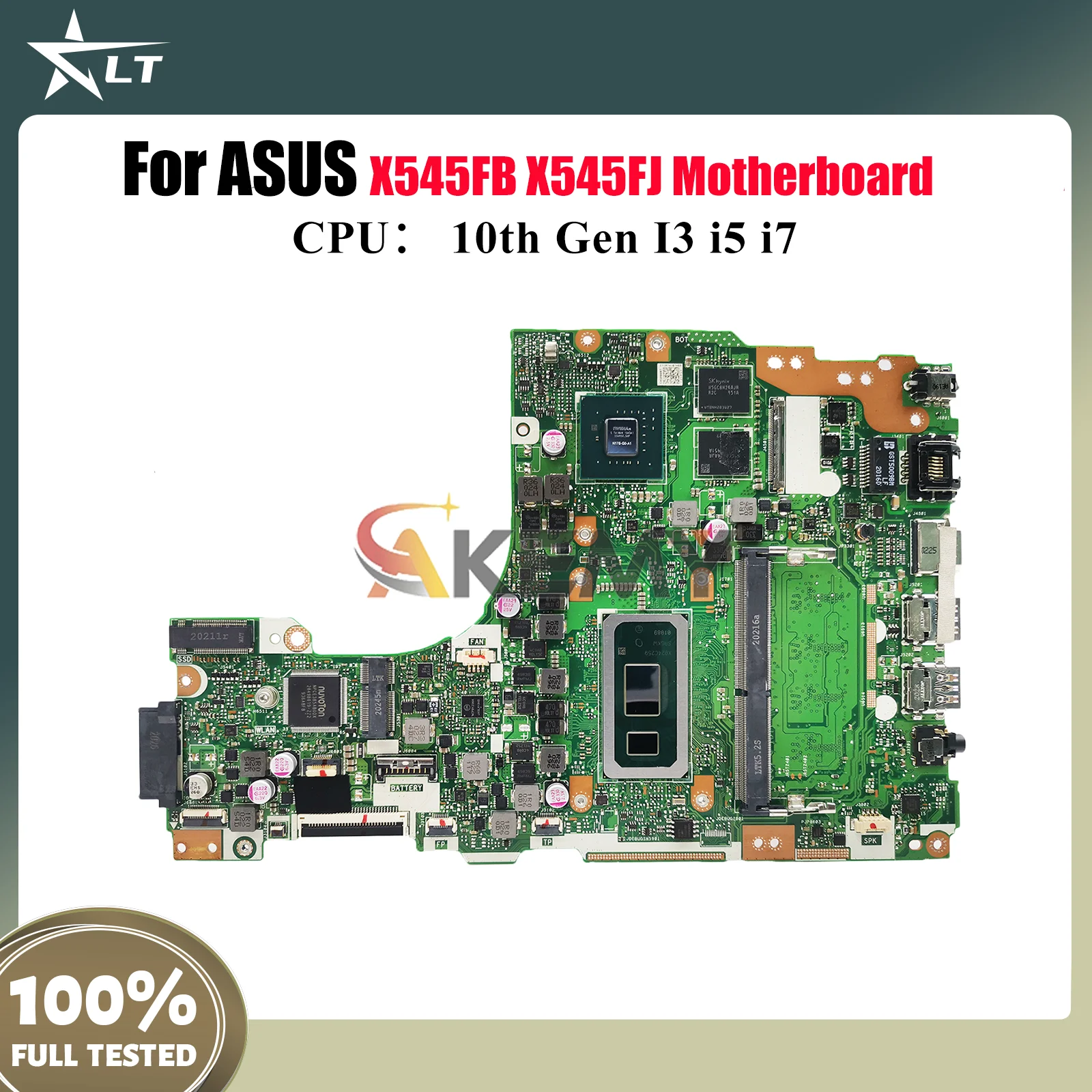 

X545FB Материнская плата для ноутбука ASUS VivoBook X545FB X545FJ X545F Материнская плата для ноутбука 10-го поколения I3 i5 i7 tests ОК быстрая доставка