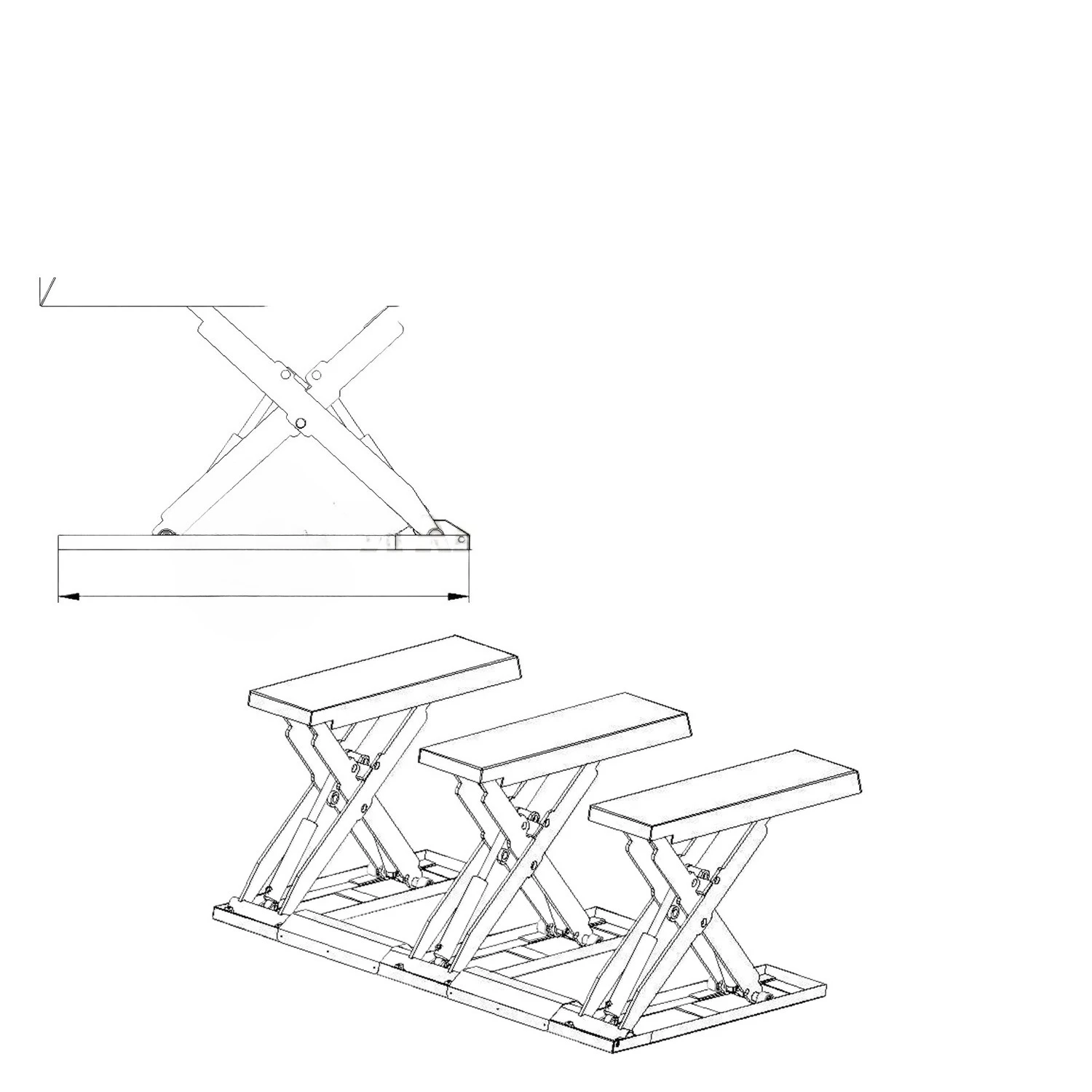 منصة رفع هيدروليكية كهربائية صغيرة على شكل حرف E مقصية تحميل الرفع 0.95 متر 1.5 طن مصنع الرافعة