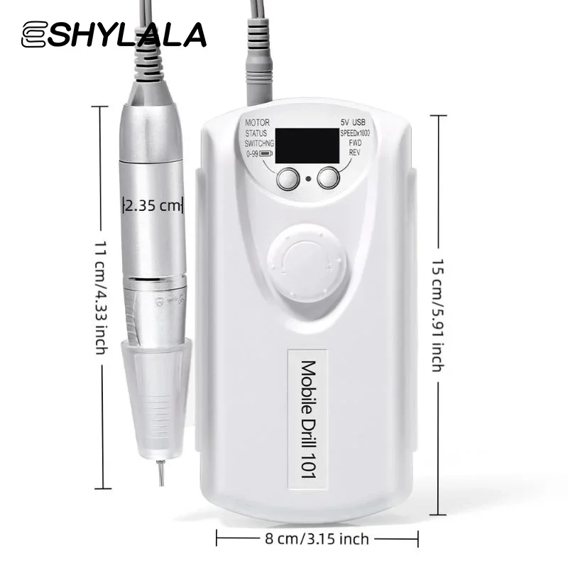 35000 RPM Rechargeable Nail Drill Machine Professional Portable Electric Manicure File For Nails Gel Polish Remove Grinding