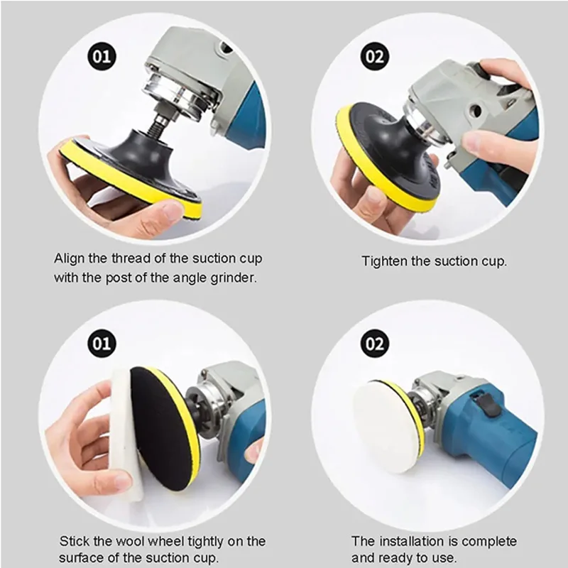 Disco autoadesivo para moedor de ângulo, 3 polegadas ~ 7 polegadas, 80mm ~ 180mm, almofada de apoio com gancho, lixamento, polimento, placa de apoio, rosca m10 m14