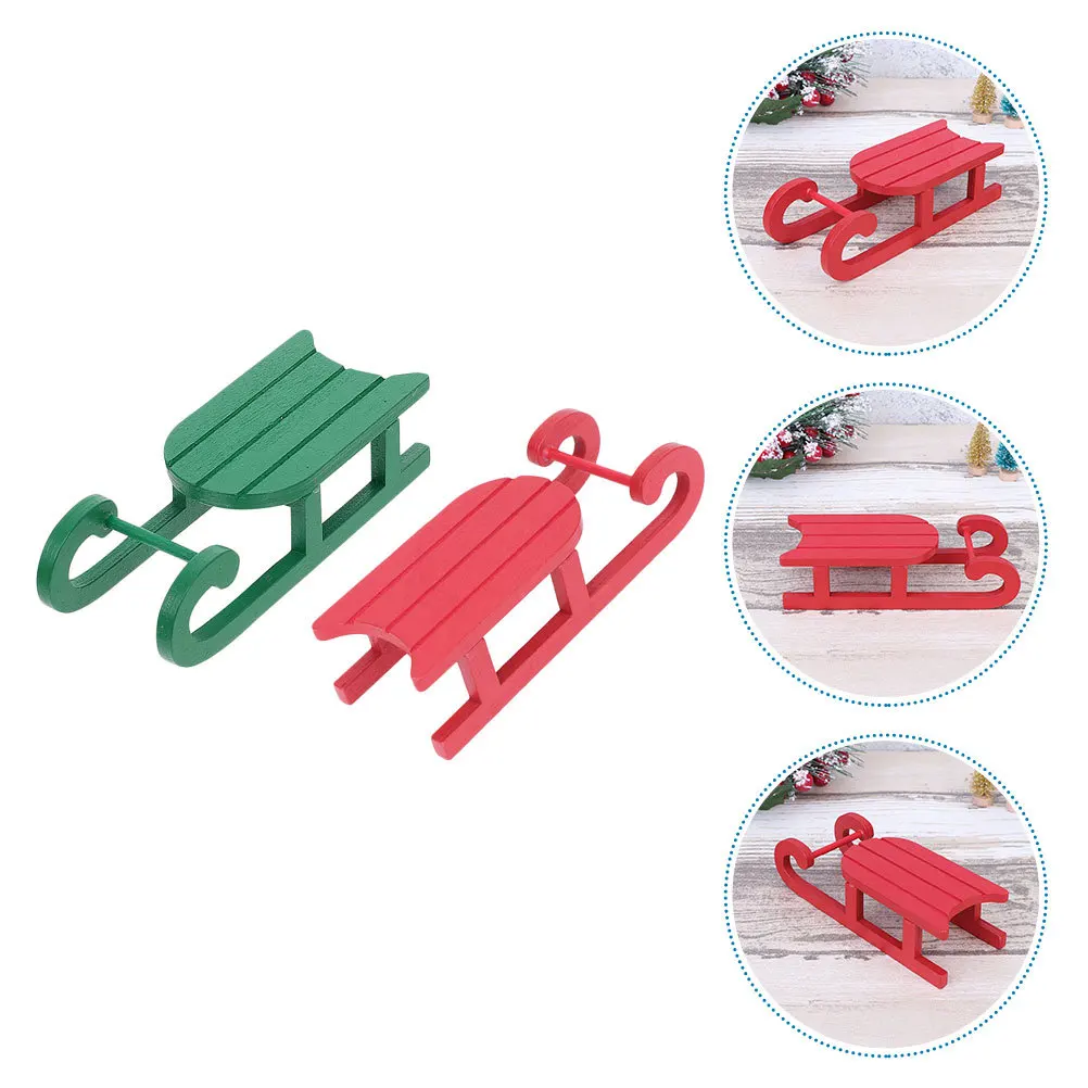 2 белых деревянных сани для новогоднего декора