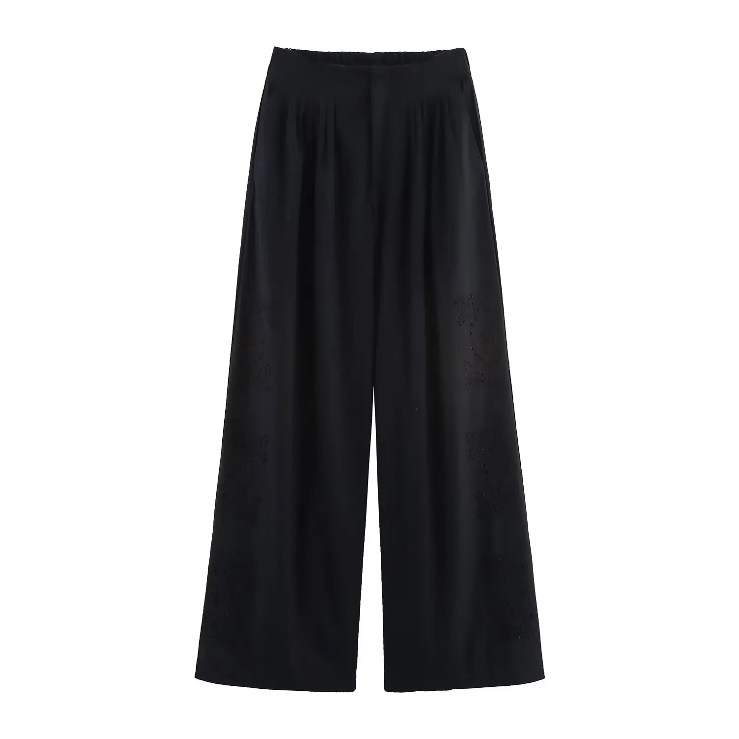 Conjunto F de Verão Casual de Duas Peças com Top Bordado de Borboleta e Laço, Estilo Francês, Cintura Alta e Tubo Reto...