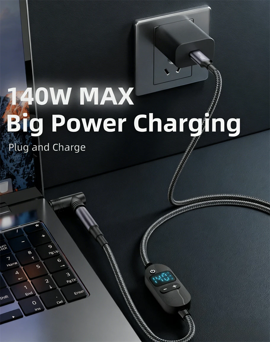 USB-C zu DC Stromverstärker-Kabel 140W Typ-C zu 5V 9V 12V 15V 20V 28V Einstellbarer Spannungsadapter Anschlusskabel für Laptop Router – Detail 6