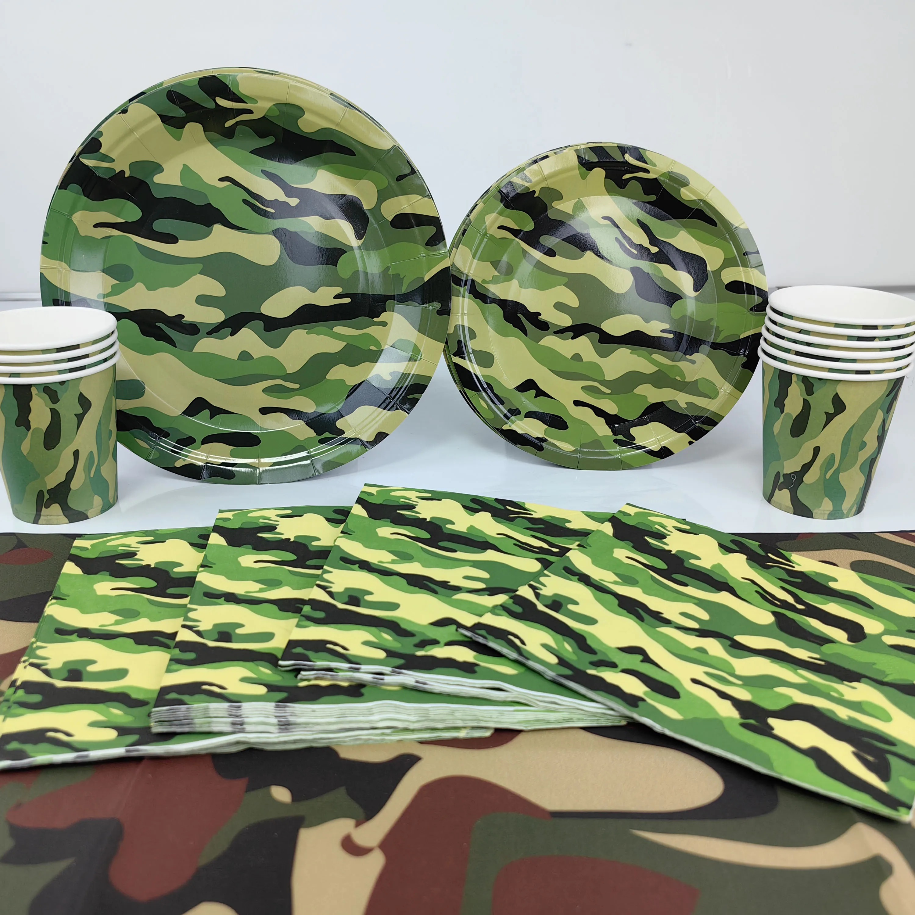 Camouflage Theme Party Tableware Banner Balloon Children Boys Military Theme Birthday Party Baby Shower Decoration Supplies