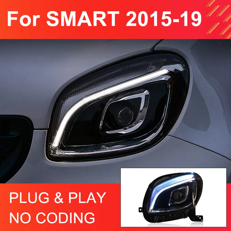 

1 Pair LED Headlight Assembly for Benz Smart W453 2015-2019 Fortwo Forfour LED Headlights Plug and Play with LED DRL Headlights