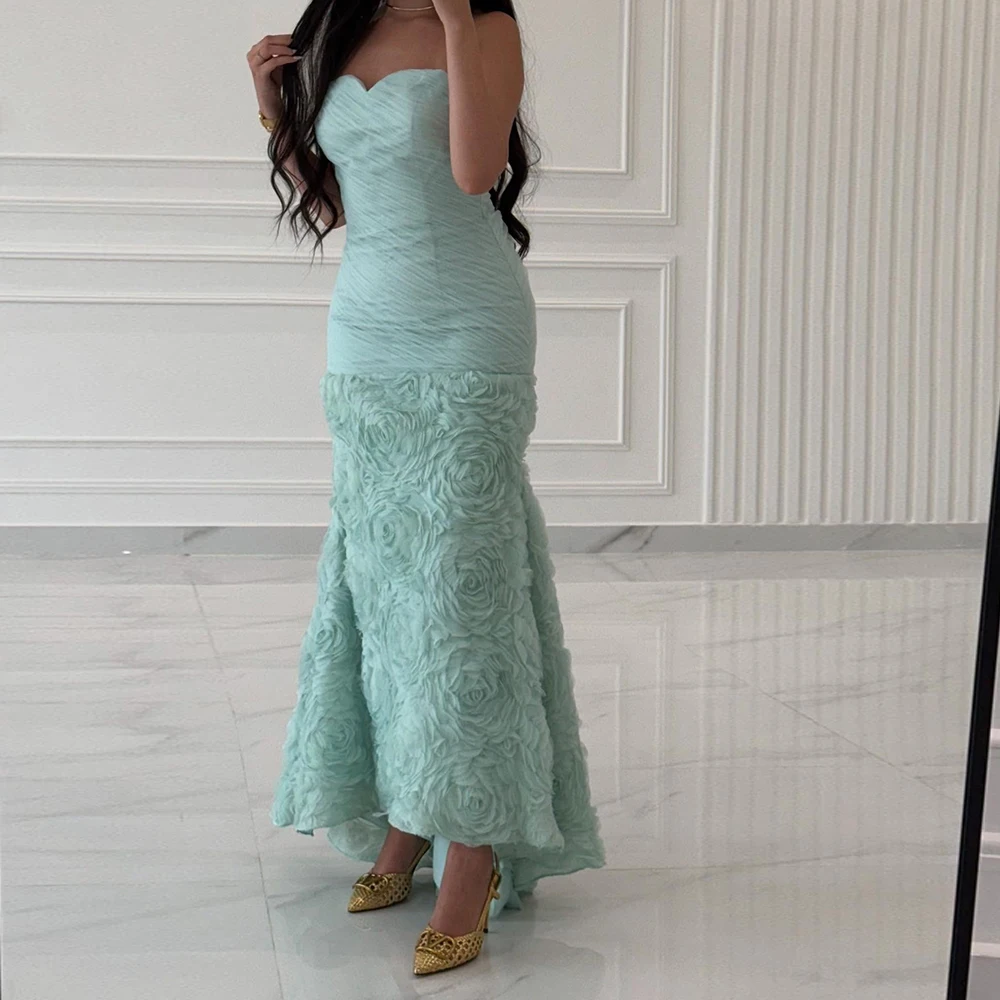 

Индивидуальные вечерние платья трапециевидной формы длиной до пола, без бретелек, без рукавов, платье для выпускного вечера, простое модное вечернее платье с цветочной драпировкой и открытой спиной