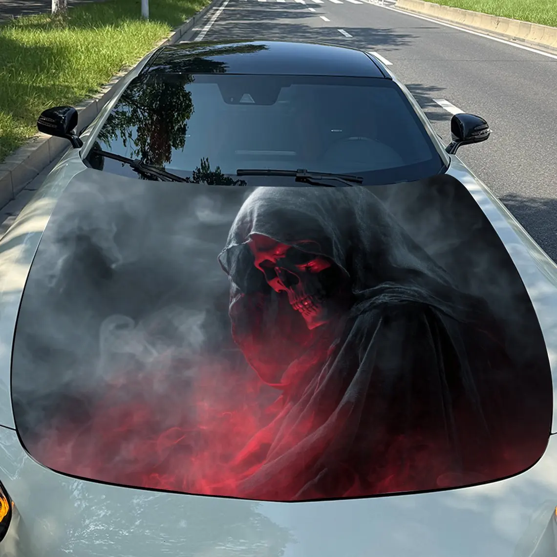 

Mysterious Grim Reaper PVC Car Hood Stickers/Waterproof Vinyl Wrap/Trendy Design/Durable For Cars, Trucks, SUVs/Unique Gift For