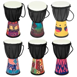 4 Inch African Drum Handmade Traditional African Hand Drum Colorful Djembe Drum for Children Study Percussion Musical Instrument