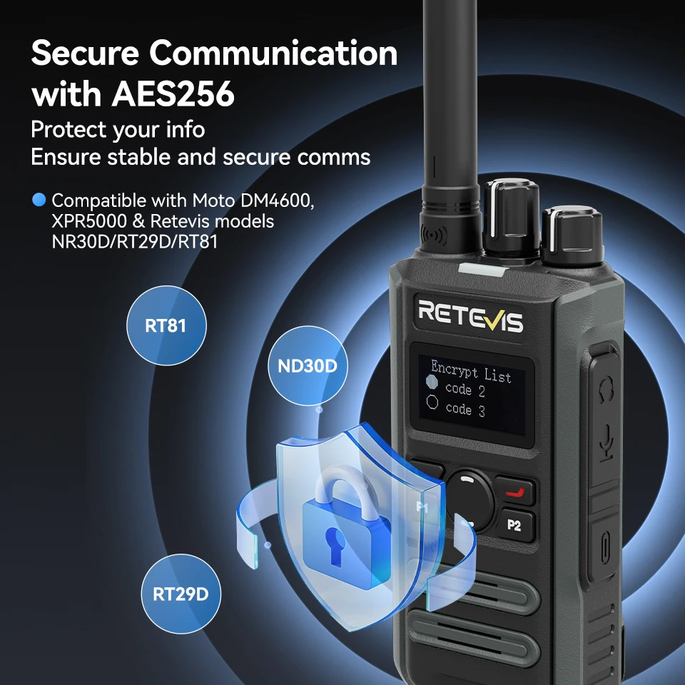 Retevis P3 DMR Zwei-Wege-Radio, schnelles Aufladen, lange Akkulaufzeit, kompaktes, stilvolles, sicheres Walkie-Talkie für Hotels, Schulen, Einzelhandel – Detail 6